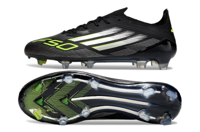 Adidas F50 Elite FG Low-Tops Soccer Cleats - Black/Silver/Yellow