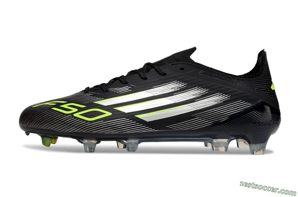Adidas F50 Elite FG Low-Tops Soccer Cleats - Black/Silver/Yellow 2