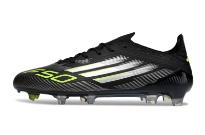 Adidas F50 Elite FG Low-Tops Soccer Cleats - Black/Silver/Yellow