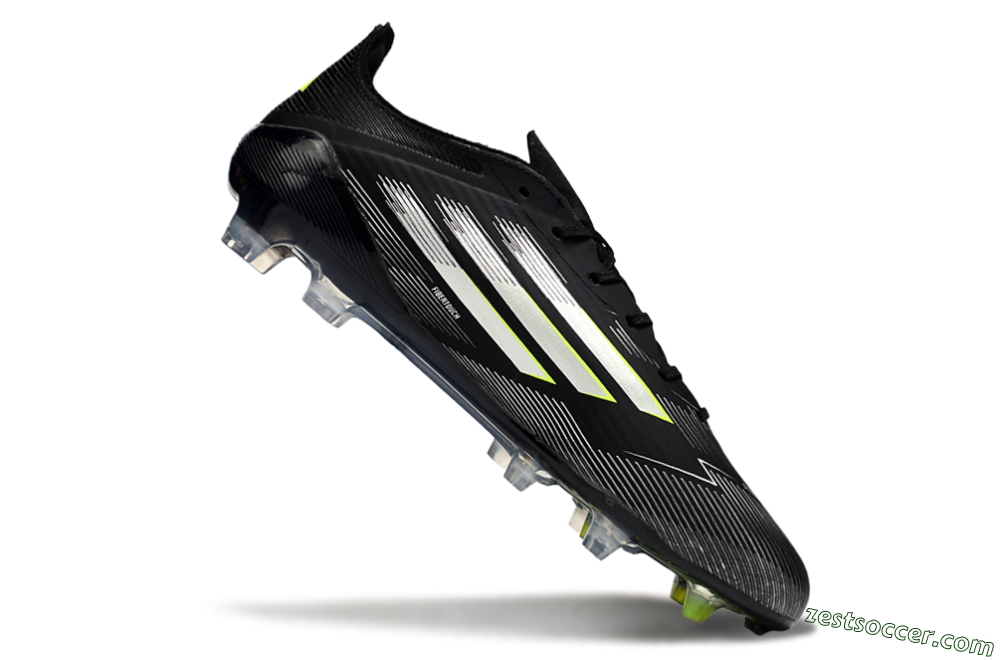 Adidas F50 Elite FG Low-Tops Soccer Cleats - Black/Silver/Yellow 4