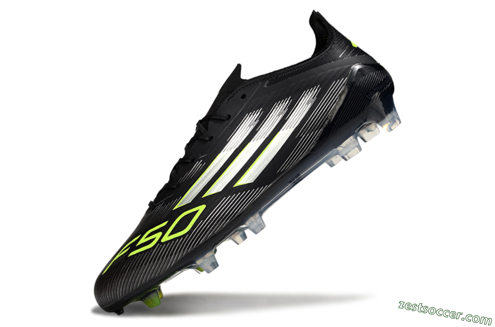 Adidas F50 Elite FG Low-Tops Soccer Cleats - Black/Silver/Yellow 5