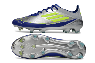 Messi x Adidas F50 Elite FG Low-Tops Soccer Cleats - Silver/Yellow/Blue