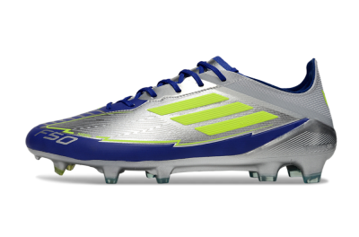Messi x Adidas F50 Elite FG Low-Tops Soccer Cleats - Silver/Yellow/Blue