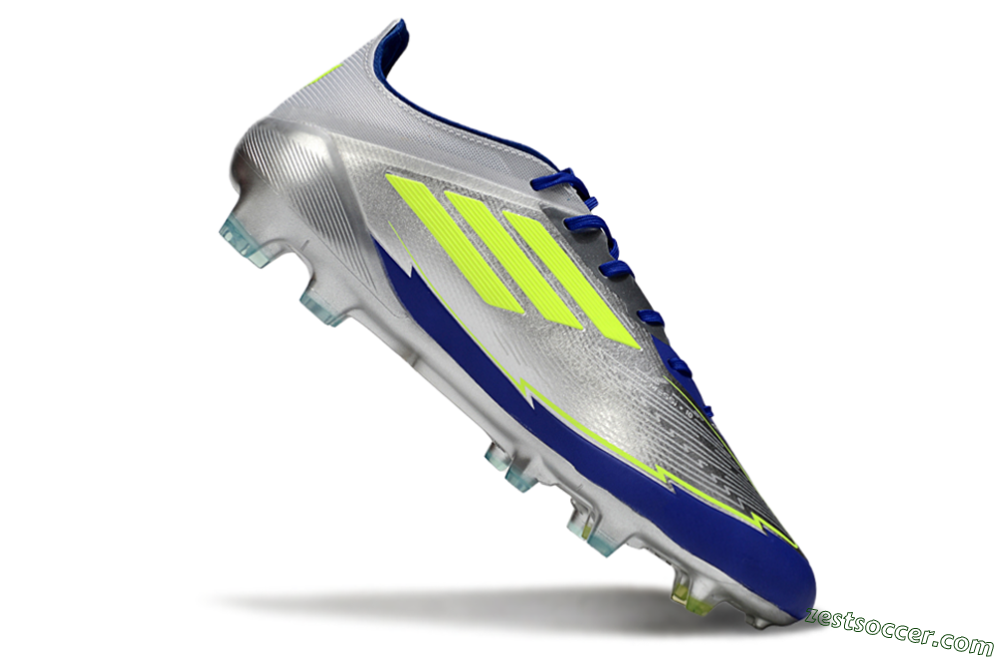 Messi x Adidas F50 Elite FG Low-Tops Soccer Cleats - Silver/Yellow/Blue 4