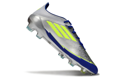 Messi x Adidas F50 Elite FG Low-Tops Soccer Cleats - Silver/Yellow/Blue