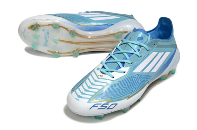 Messi x Adidas F50 Elite FG Low-Tops Soccer Cleats - Jade/White/Blue