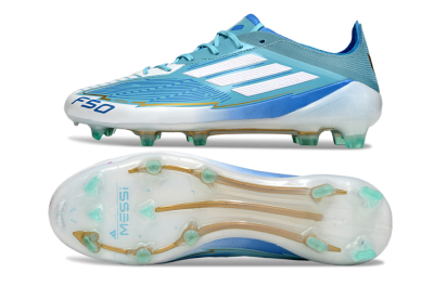 Messi x Adidas F50 Elite FG Low-Tops Soccer Cleats - Jade/White/Blue