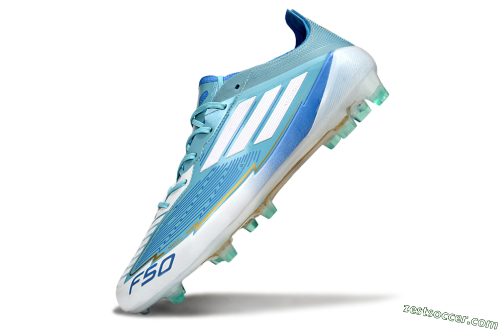 Messi x Adidas F50 Elite FG Low-Tops Soccer Cleats - Jade/White/Blue 5