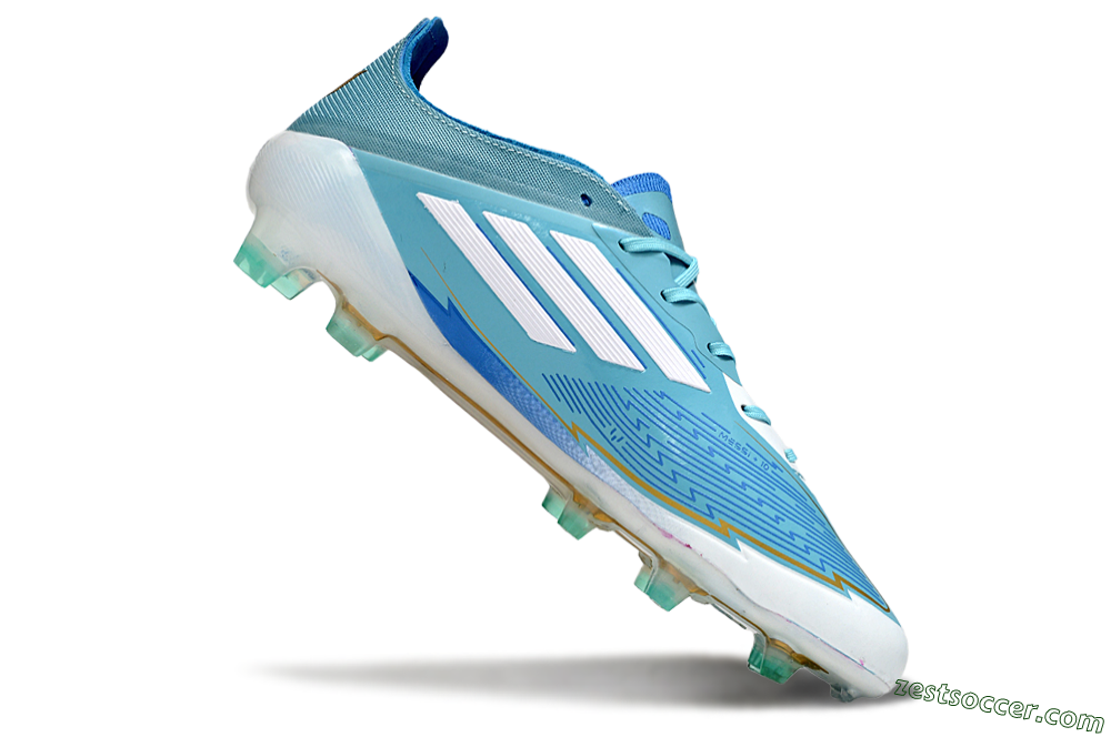 Messi x Adidas F50 Elite FG Low-Tops Soccer Cleats - Jade/White/Blue 4