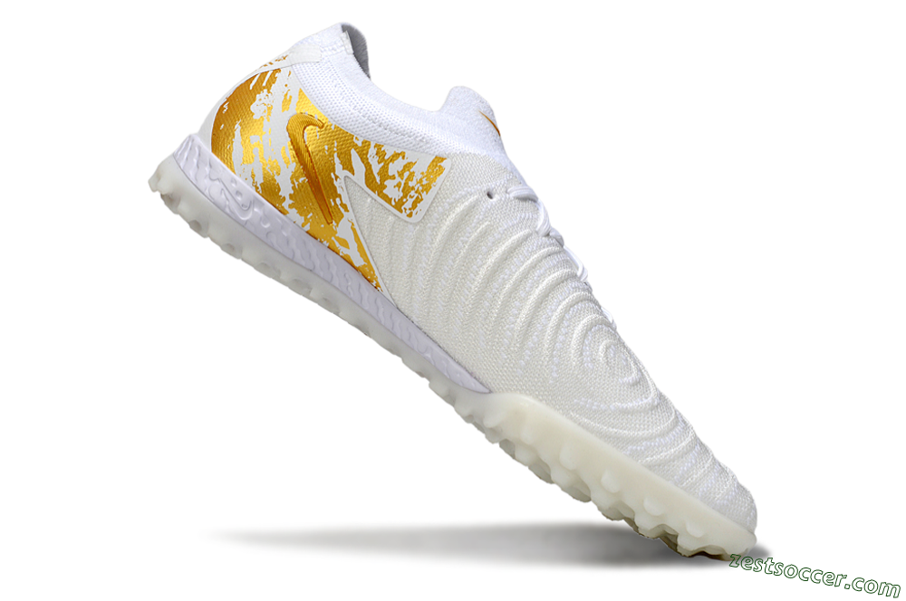 Nike Phantom GX 2 Elite TF Low-Tops Soccer Shoes - White/Gold 4