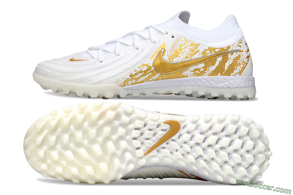 Nike Phantom GX 2 Elite TF Low-Tops Soccer Shoes - White/Gold 1
