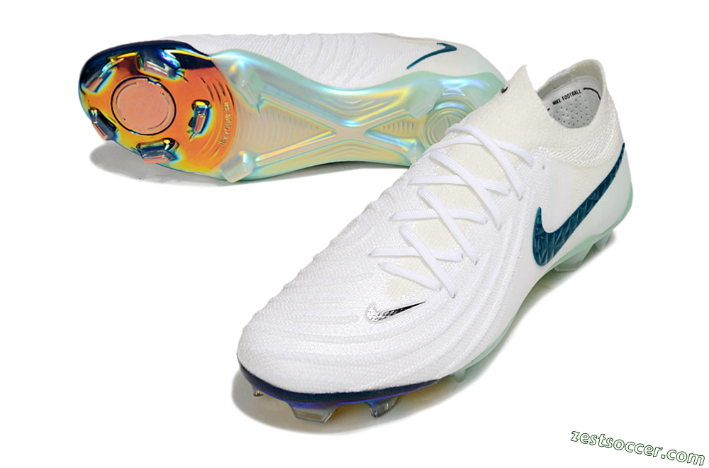 Nike Phantom GX 2 Elite FG Low-Tops Soccer Cleats - White/Black/Jade 3