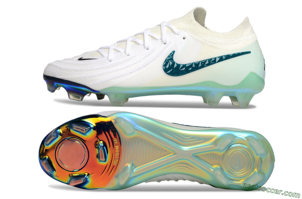 Nike Phantom GX 2 Elite FG Low-Tops Soccer Cleats - White/Black/Jade 1