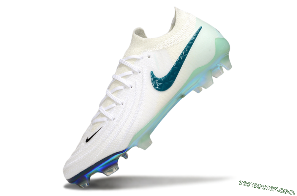 Nike Phantom GX 2 Elite FG Low-Tops Soccer Cleats - White/Black/Jade 5
