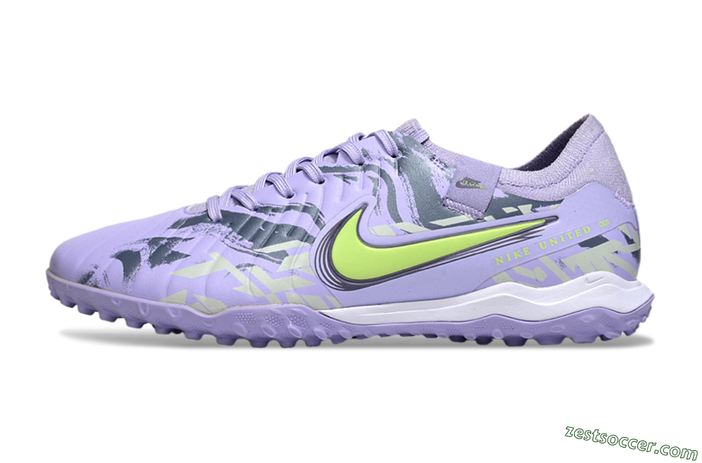 Nike Tiempo Legend 10 Pro TF Low-Tops Soccer Shoes - Purple/Black/Yellow 2