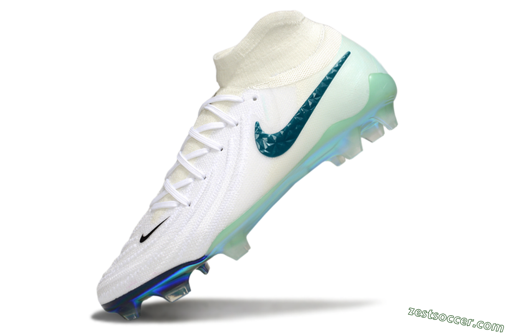 Nike Phantom Luna Elite NU FG Low-Tops Soccer Cleats - White/Black/Jade 5