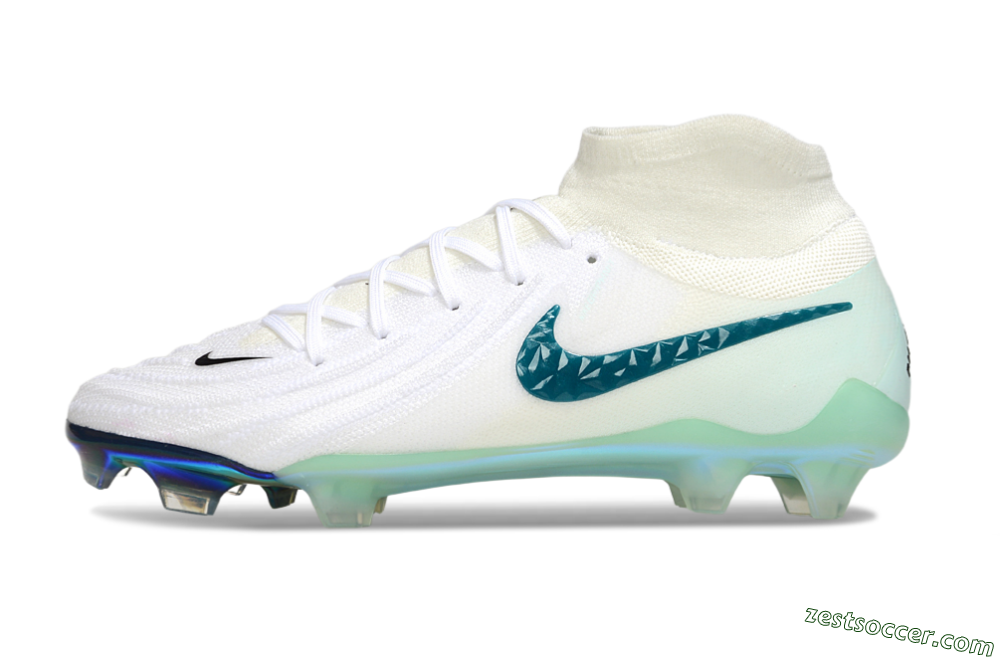 Nike Phantom Luna Elite NU FG Low-Tops Soccer Cleats - White/Black/Jade 2
