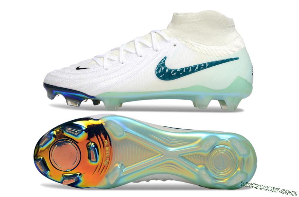 Nike Phantom Luna Elite NU FG Low-Tops Soccer Cleats - White/Black/Jade 1