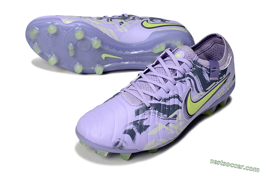 Nike Tiempo Legend 10 Elite FG Low-Tops Soccer Cleats - Purple/Black/Yellow 3