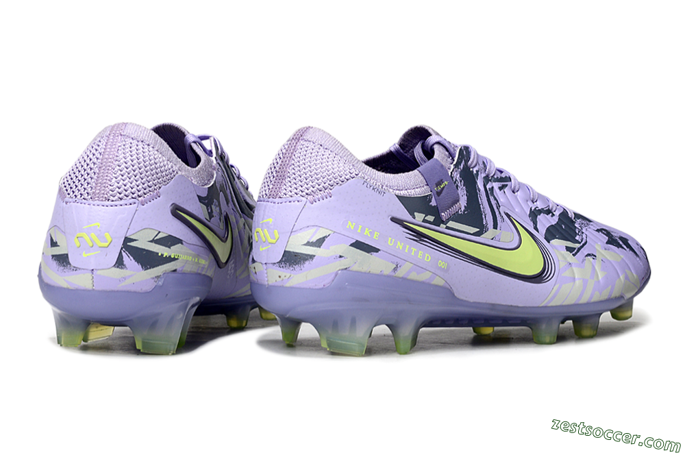 Nike Tiempo Legend 10 Elite FG Low-Tops Soccer Cleats - Purple/Black/Yellow 6