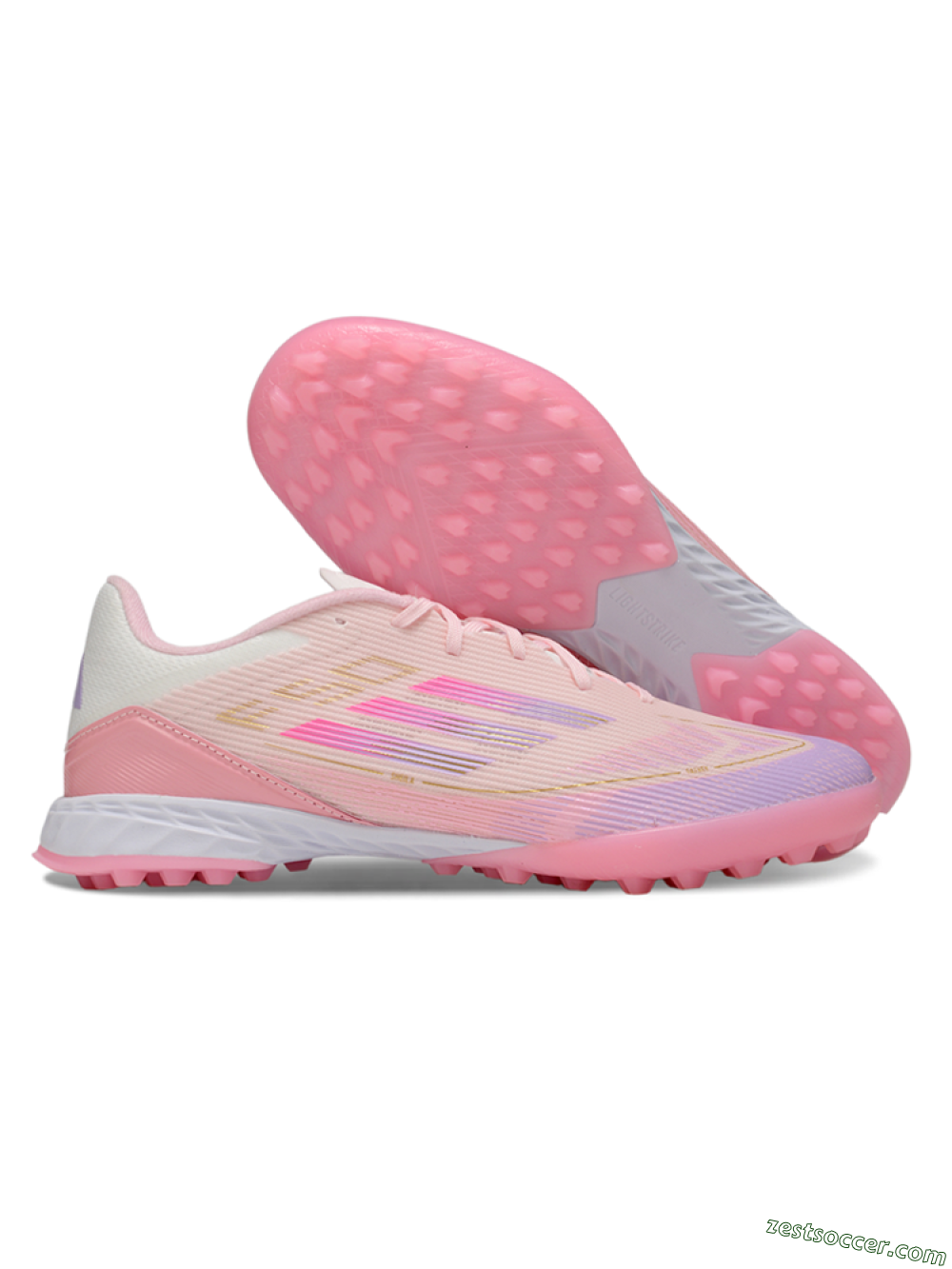 Adidas F50 Pro TF Low-Tops Soccer Shoes - Pink/Purple/Gold 0