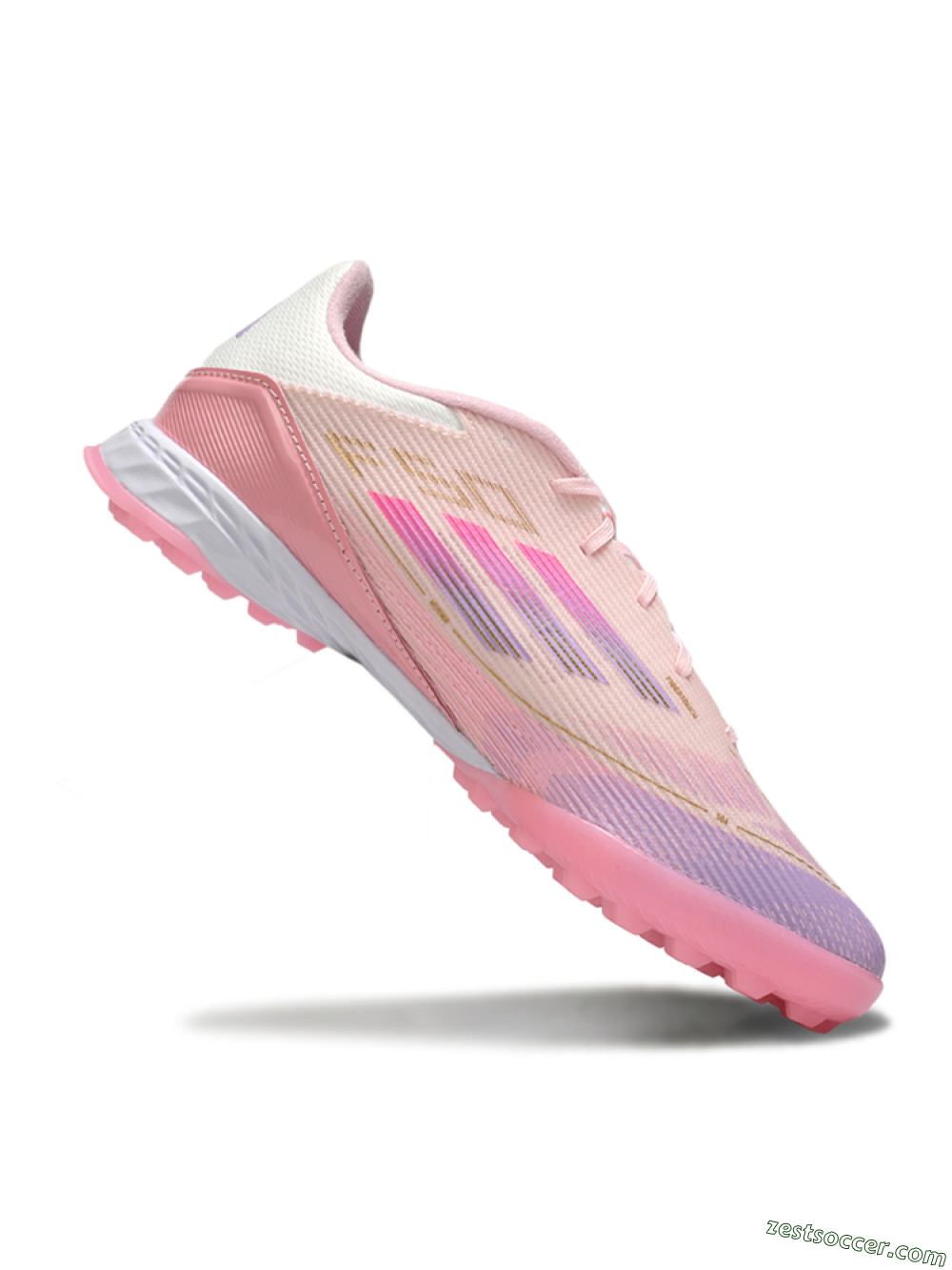 Adidas F50 Pro TF Low-Tops Soccer Shoes - Pink/Purple/Gold 4