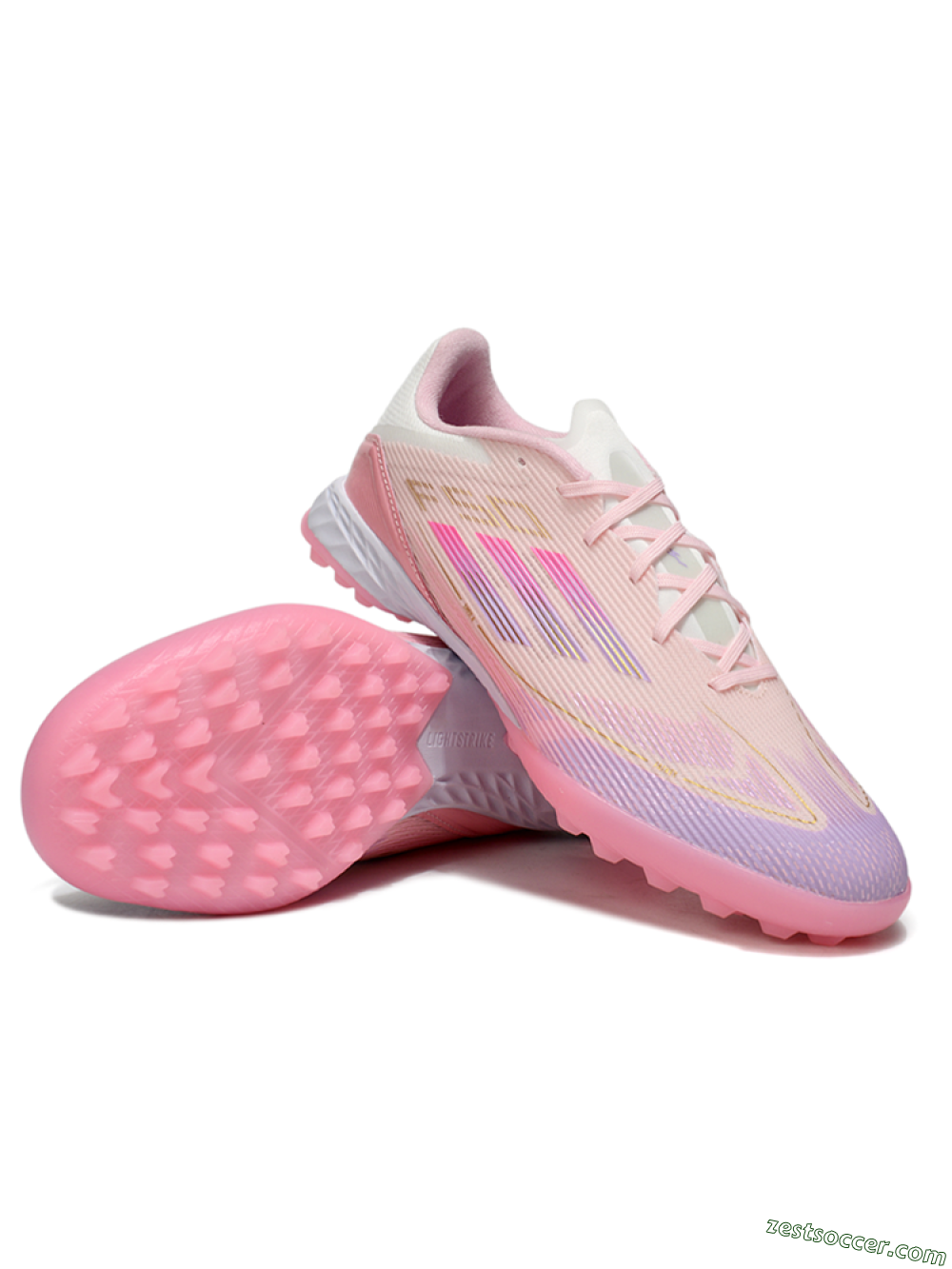 Adidas F50 Pro TF Low-Tops Soccer Shoes - Pink/Purple/Gold 3