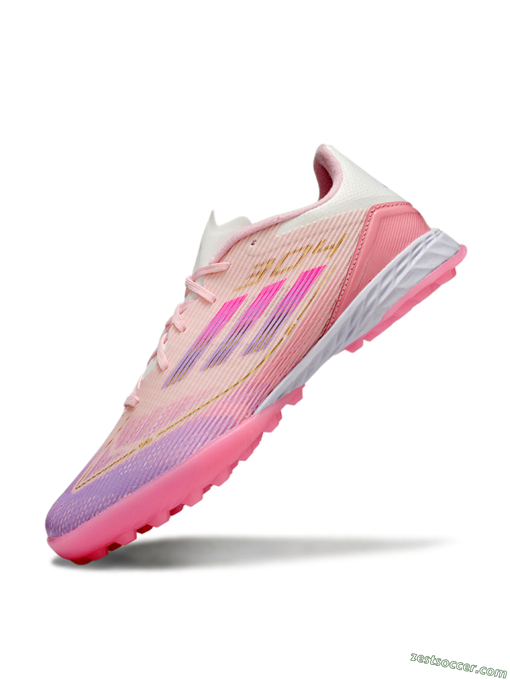 Adidas F50 Pro TF Low-Tops Soccer Shoes - Pink/Purple/Gold 5