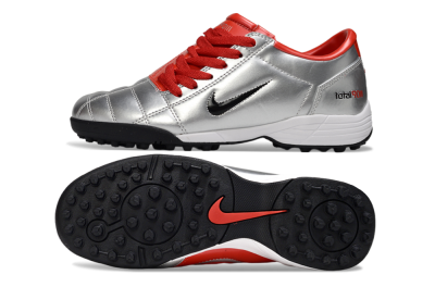 Nike Total 90 II TF Low-Tops Soccer Shoes - Silver/Black/Red