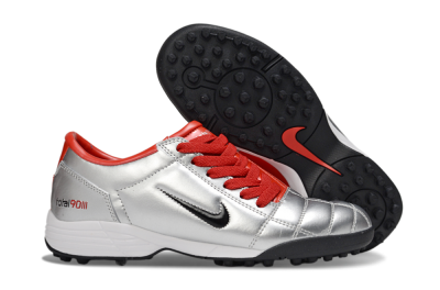 Nike Total 90 II TF Low-Tops Soccer Shoes - Silver/Black/Red