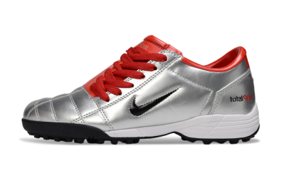 Nike Total 90 II TF Low-Tops Soccer Shoes - Silver/Black/Red