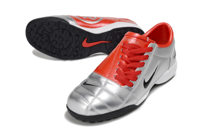 Nike Total 90 II TF Low-Tops Soccer Shoes - Silver/Black/Red