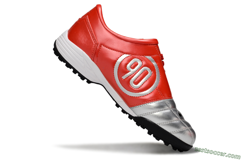 Nike Total 90 II TF Low-Tops Soccer Shoes - Silver/Black/Red 4