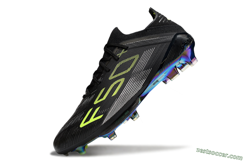 Adidas F50+ Elite Lightstrike Pro FG Low-Tops Soccer Cleats - Black/Yellow/Silver 5