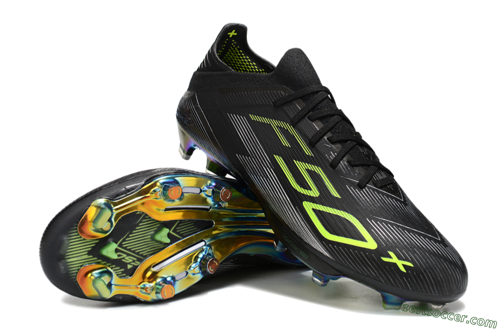 Adidas F50+ Elite Lightstrike Pro FG Low-Tops Soccer Cleats - Black/Yellow/Silver 3