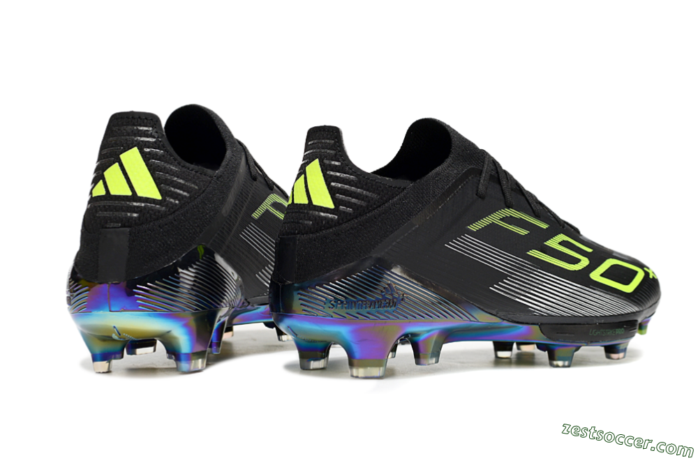 Adidas F50+ Elite Lightstrike Pro FG Low-Tops Soccer Cleats - Black/Yellow/Silver 6