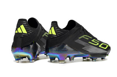 Adidas F50+ Elite Lightstrike Pro FG Low-Tops Soccer Cleats - Black/Yellow/Silver