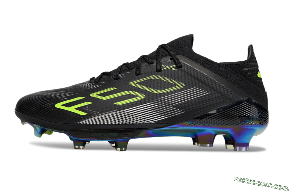Adidas F50+ Elite Lightstrike Pro FG Low-Tops Soccer Cleats - Black/Yellow/Silver 2