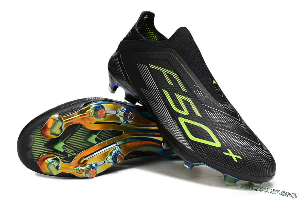 Adidas F50+ Elite Lightstrike Pro Laceless FG Low-Tops Soccer Cleats - Black/Yellow/Silver 3