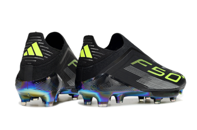 Adidas F50+ Elite Lightstrike Pro Laceless FG Low-Tops Soccer Cleats - Black/Yellow/Silver