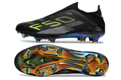Adidas F50+ Elite Lightstrike Pro Laceless FG Low-Tops Soccer Cleats - Black/Yellow/Silver