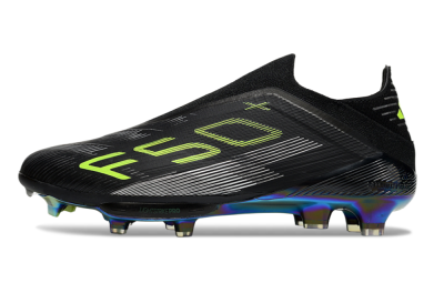 Adidas F50+ Elite Lightstrike Pro Laceless FG Low-Tops Soccer Cleats - Black/Yellow/Silver