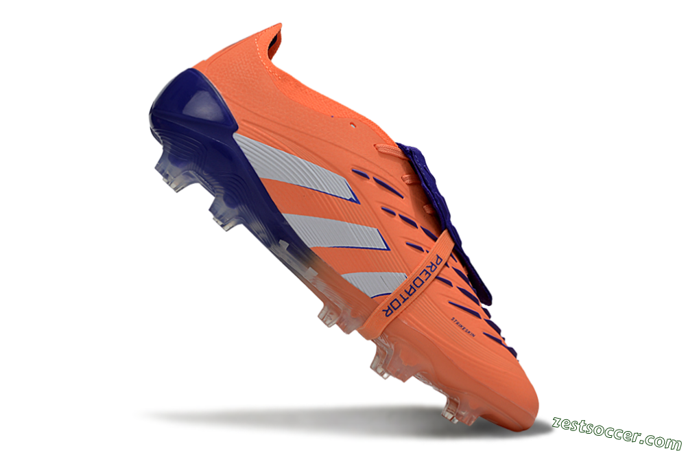 Adidas Predator Elite Foldover Tongue FG Low-Tops Soccer Cleats - Orange/White/Blue 4