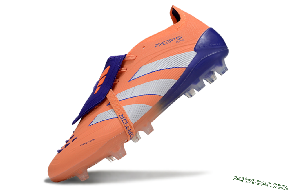 Adidas Predator Elite Foldover Tongue FG Low-Tops Soccer Cleats - Orange/White/Blue 5