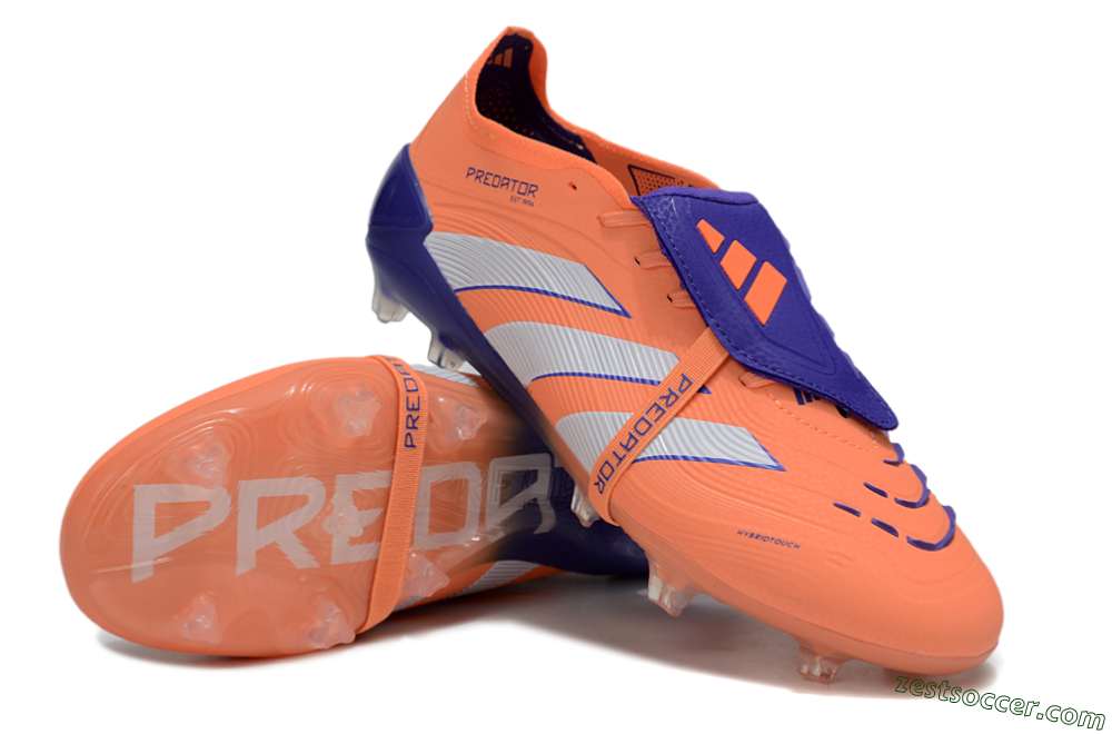 Adidas Predator Elite Foldover Tongue FG Low-Tops Soccer Cleats - Orange/White/Blue 3