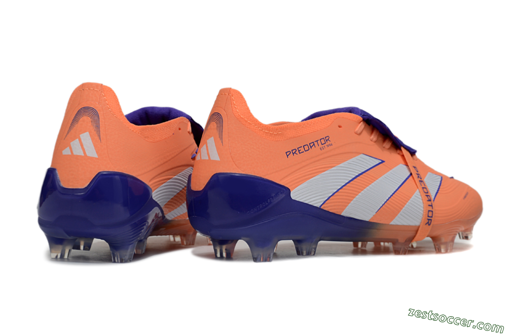 Adidas Predator Elite Foldover Tongue FG Low-Tops Soccer Cleats - Orange/White/Blue 6