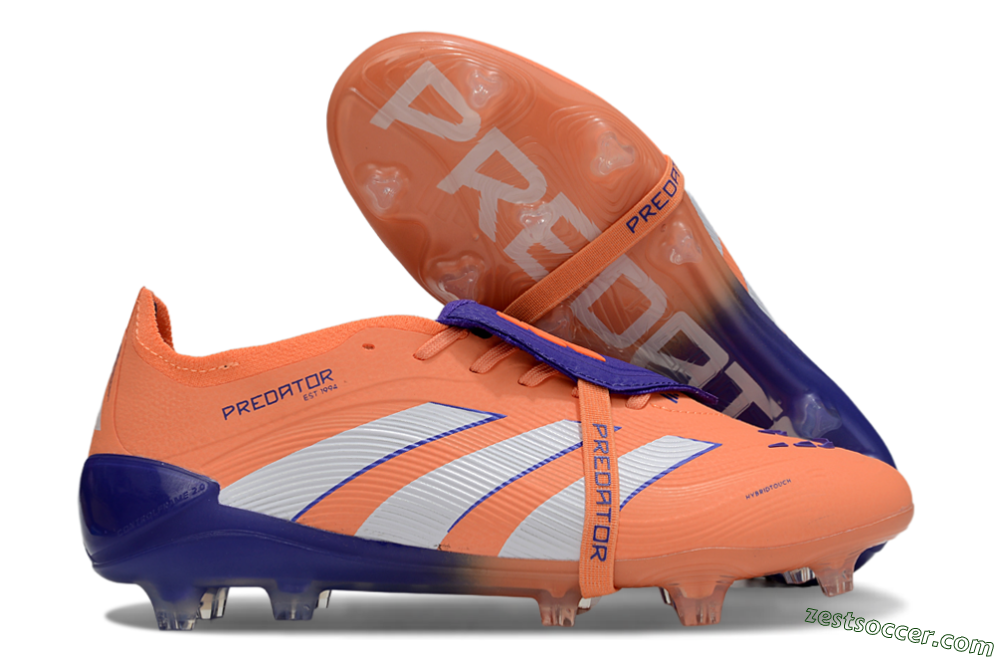 Adidas Predator Elite Foldover Tongue FG Low-Tops Soccer Cleats - Orange/White/Blue 0