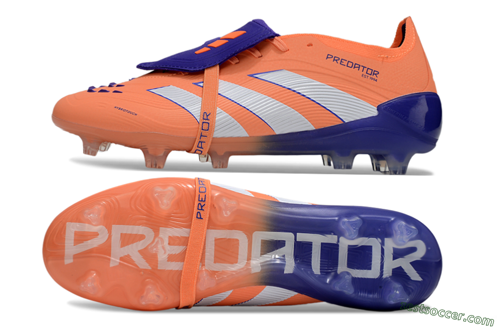 Adidas Predator Elite Foldover Tongue FG Low-Tops Soccer Cleats - Orange/White/Blue 1