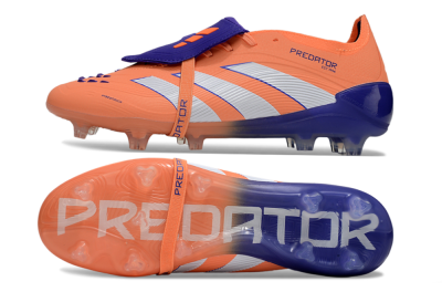 Adidas Predator Elite Foldover Tongue FG Low-Tops Soccer Cleats - Orange/White/Blue