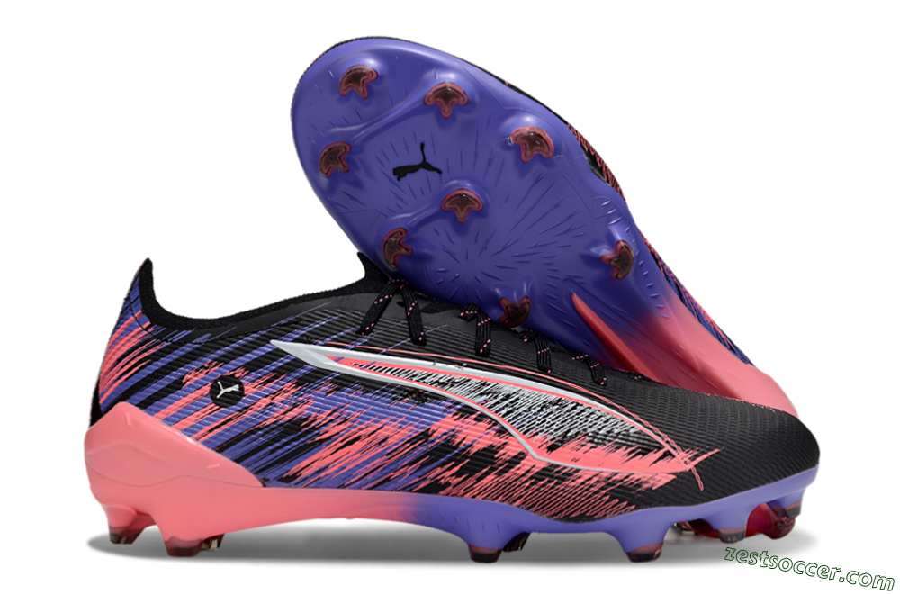 Puma Ultra 5 Ultimate FG Low-Tops Soccer Cleats - Black/Pink/Purple 0